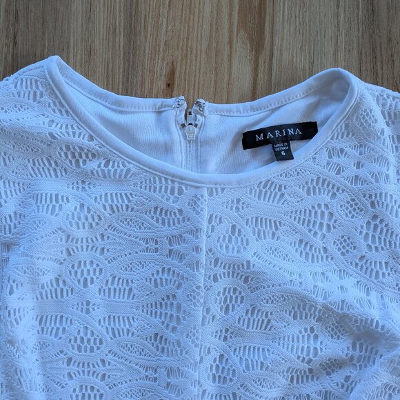 Marina White Lace Mini Dress Size 6, Graduation, Summer, Party - Picture 2 of 4